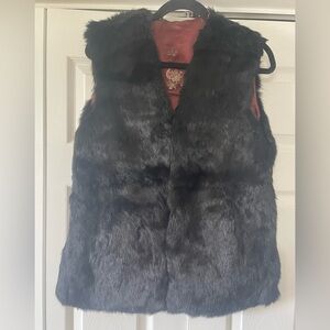 Vintage Black Fur Vest